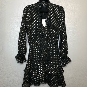 bardot spot shirt dress